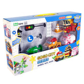 Nessiworld POLI ZR-913 Robocar Poli Gogo City Serial Warehouse, Roy, Mark Game Set